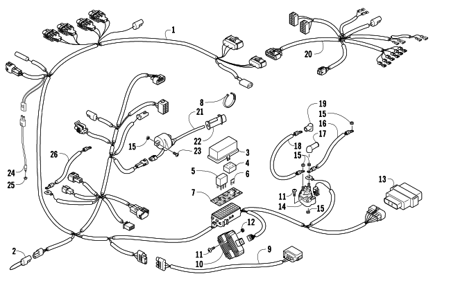 Parts Diagram for Arctic Cat 2008 PROWLER 650 H1 AUTOMATIC 4X4 ATV WIRING HARNESS ASSEMBLY