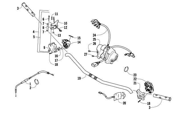 Parts Diagram for Arctic Cat 2008 JAGUAR Z1 1100 EFI SNOWMOBILE HANDLEBAR AND CONTROLS