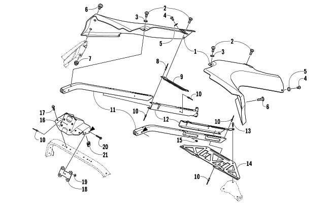 Parts Diagram for Arctic Cat 2008 JAGUAR Z1 1100 EFI SNOWMOBILE SEAT SUPPORT ASSEMBLY
