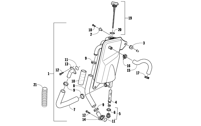 Parts Diagram for Arctic Cat 2008 TZ1 TOURING SNOWMOBILE OIL TANK ASSEMBLY