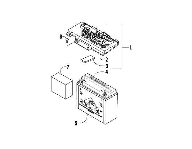 Parts Diagram for Arctic Cat 2009 550 H1 EFI 4X4 AUTOMATIC ATV BATTERY ASSEMBLY