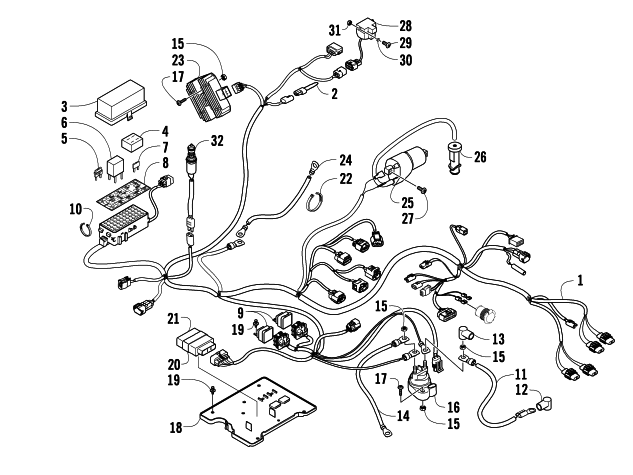 Parts Diagram for Arctic Cat 2008 700 H1 EFI 4X4 AUTOMATIC FIS ATV WIRING HARNESS ASSEMBLY