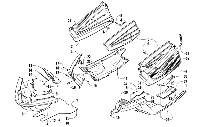 Parts Diagram for Arctic Cat 2008 M8 EFI 153 SNOWMOBILE BELLY PAN ASSEMBLY