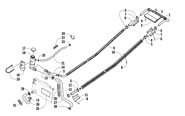 Parts Diagram for Arctic Cat 2008 M8 EFI 153 SNO PRO SNOWMOBILE COOLING ASSEMBLY