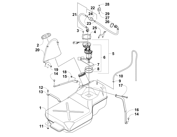 Parts Diagram for Arctic Cat 2008 PROWLER XTX 700 H1 AUTOMATIC 4X4 ATV GAS TANK ASSEMBLY