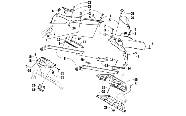Parts Diagram for Arctic Cat 2008 T570 SNOWMOBILE SEAT SUPPORT ASSEMBLY