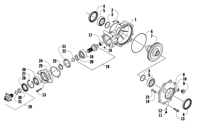 Parts Diagram for Arctic Cat 2010 PROWLER 700 XTX 4X4 ATV REAR DRIVE GEARCASE ASSEMBLY