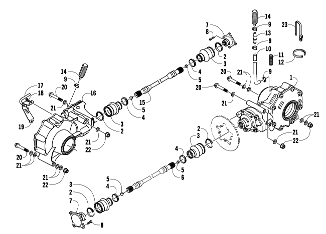 Parts Diagram for Arctic Cat 2008 PROWLER XTX 700 H1 AUTOMATIC 4X4 ATV DRIVE TRAIN ASSEMBLY