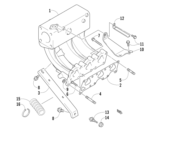 Parts Diagram for Arctic Cat 2008 PANTHER 660 TOURING SNOWMOBILE INTAKE MANIFOLD ASSEMBLY