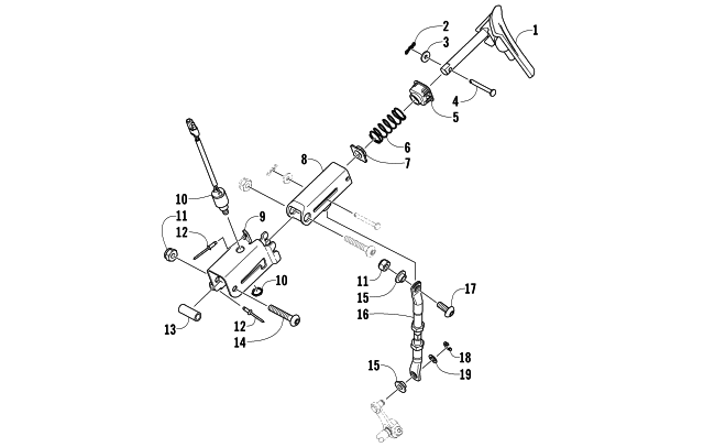 Parts Diagram for Arctic Cat 2009 BEARCAT 570 LONG TRACK SNOWMOBILE REVERSE SHIFT LEVER ASSEMBLY