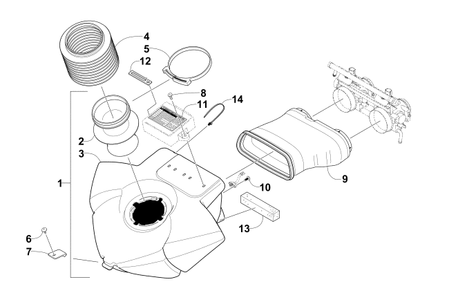 Parts Diagram for Arctic Cat 2008 M6 EFI 153 SNOWMOBILE AIR SILENCER ASSEMBLY