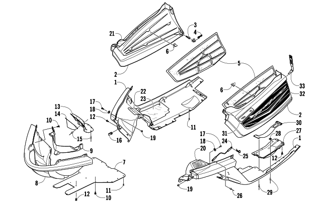 Parts Diagram for Arctic Cat 2008 CROSSFIRE 800 EFI SNO PRO SNOWMOBILE BELLY PAN ASSEMBLY