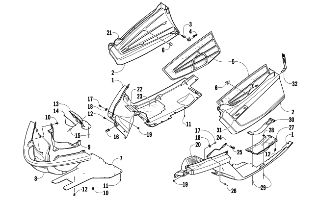 Parts Diagram for Arctic Cat 2008 CROSSFIRE 800 EFI SNO PRO LIMITED EDITION SNOWMOBILE BELLY PAN ASSEMBLY