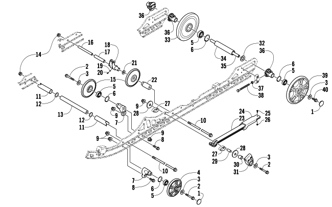 Parts Diagram for Arctic Cat 2008 TZ1 TOURING LXR SNOWMOBILE IDLER WHEEL ASSEMBLY