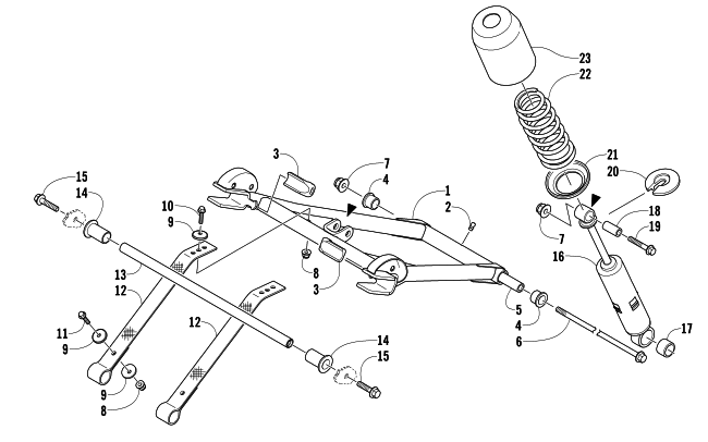 Parts Diagram for Arctic Cat 2013 BEARCAT 570 SNOWMOBILE REAR SUSPENSION FRONT ARM ASSEMBLY