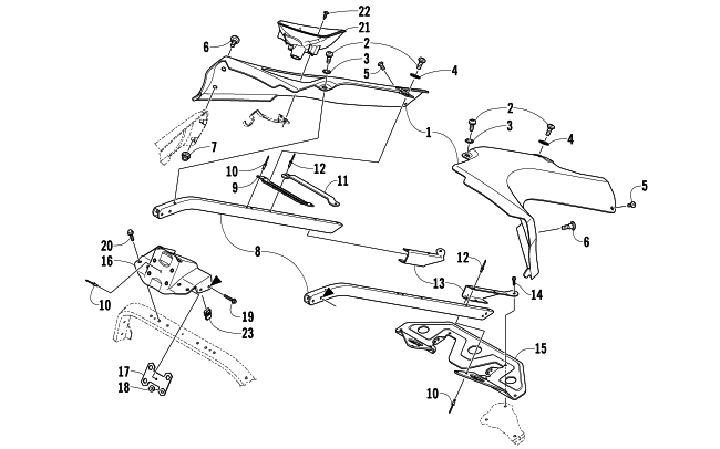 Parts Diagram for Arctic Cat 2008 T500 SNOWMOBILE SEAT SUPPORT ASSEMBLY