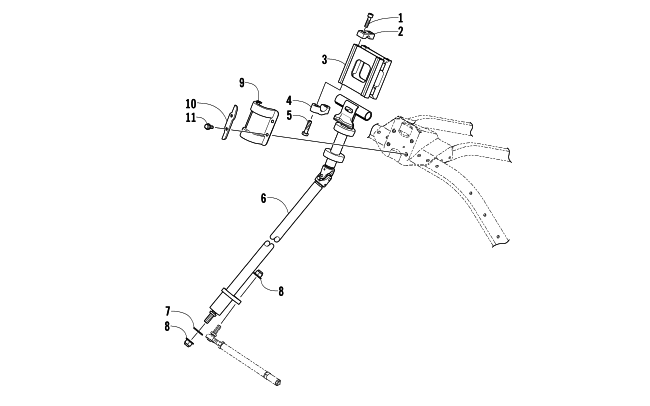 Parts Diagram for Arctic Cat 2008 T500 SNOWMOBILE STEERING POST ASSEMBLY