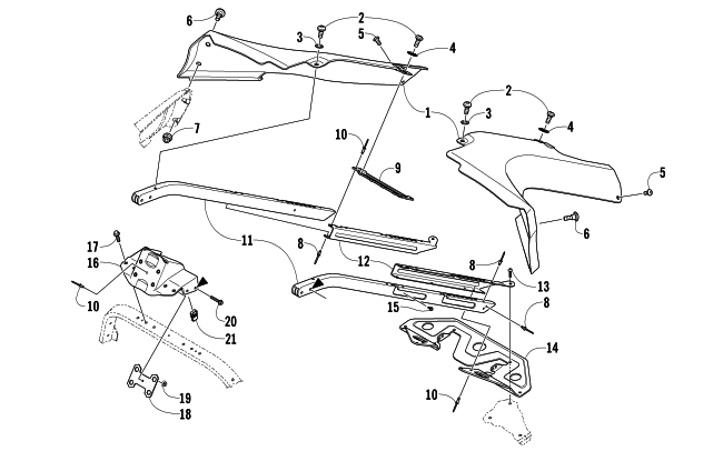 Parts Diagram for Arctic Cat 2009 TZ1 TURBO LXR LE SNOWMOBILE SEAT SUPPORT ASSEMBLY