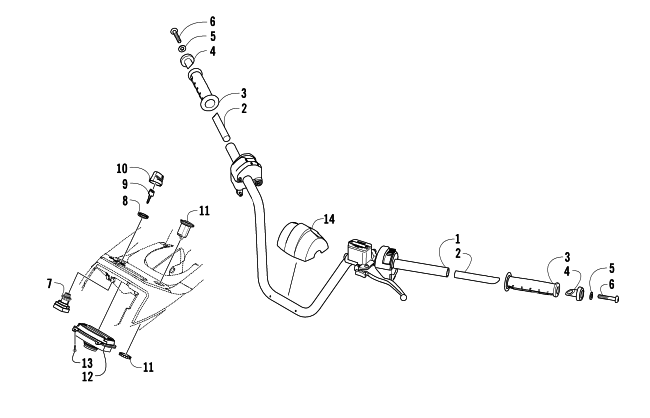 Parts Diagram for Arctic Cat 2008 366 AUTOMATICTRANSMISSION 4X4 FIS ATV HANDLEBAR ASSEMBLY