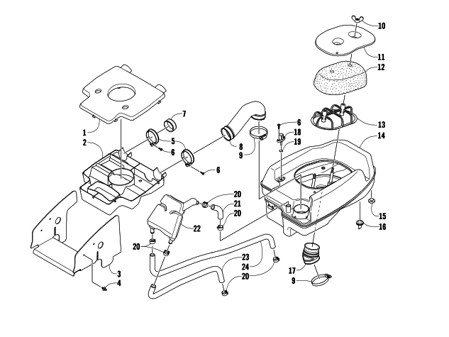 Parts Diagram for Arctic Cat 2008 THUNDERCAT AUTOMATIC TRANSMISSION 4X4 ATV AIR INTAKE ASSEMBLY