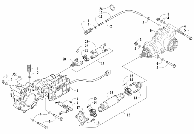 Parts Diagram for Arctic Cat 2008 THUNDERCAT AUTOMATIC TRANSMISSION 4X4 ATV DRIVE TRAIN ASSEMBLY