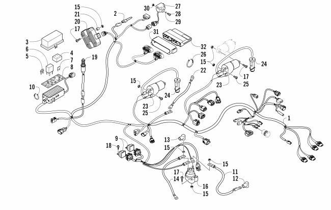 Parts Diagram for Arctic Cat 2008 THUNDERCAT AUTOMATIC TRANSMISSION 4X4 ATV WIRING HARNESS ASSEMBLY