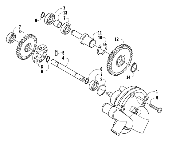 Parts Diagram for Arctic Cat 2010 TRV 1000 ATV WATER PUMP ASSEMBLY