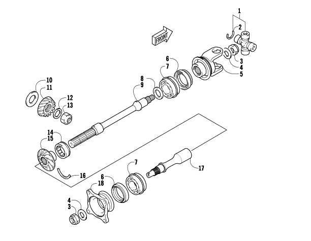 Parts Diagram for Arctic Cat 2008 THUNDERCAT AUTOMATIC TRANSMISSION 4X4 ATV SECONDARY DRIVE ASSEMBLY