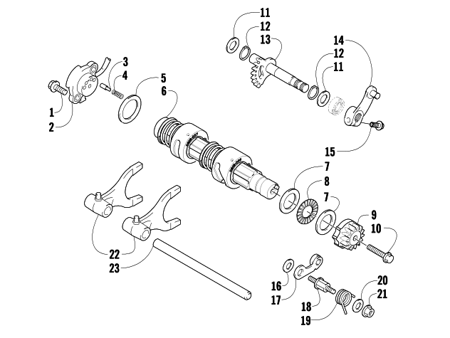 Parts Diagram for Arctic Cat 2009 1000 TRV ATV GEAR SHIFTING ASSEMBLY