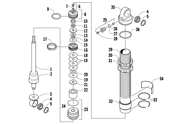 Parts Diagram for Arctic Cat 2008 AC 600 SNO PRO SNOWMOBILE FRONT SUSPENSION SHOCK ABSORBER