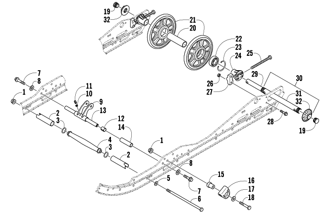 Parts Diagram for Arctic Cat 2008 AC 600 SNO PRO SNOWMOBILE IDLER WHEEL ASSEMBLY