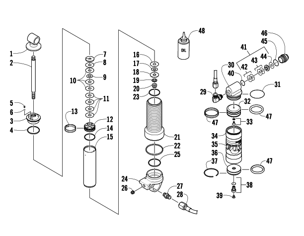 Parts Diagram for Arctic Cat 2008 AC 600 SNO PRO SNOWMOBILE REAR SUSPENSION FRONT ARM SHOCK ABSORBER