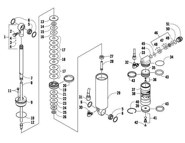 Parts Diagram for Arctic Cat 2008 AC 600 SNO PRO SNOWMOBILE REAR SUSPENSION REAR ARM SHOCK ABSORBER