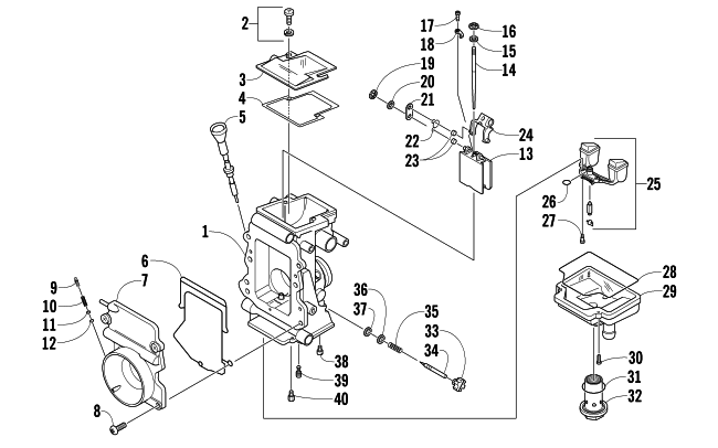 Parts Diagram for Arctic Cat 2008 AC 600 SNO PRO SNOWMOBILE CARBURETOR - INTERNAL PARTS
