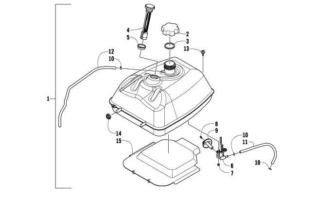 Parts Diagram for Arctic Cat 2008 366 AUTOMATICTRANSMISSION 4X4 FIS ATV GAS TANK ASSEMBLY