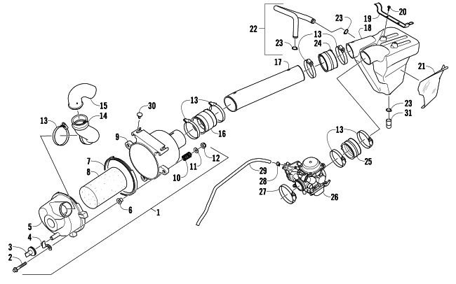 Parts Diagram for Arctic Cat 2008 366 AUTOMATICTRANSMISSION 4X4 FIS ATV AIR INTAKE ASSEMBLY