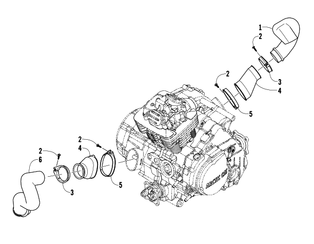 Parts Diagram for Arctic Cat 2008 366 AUTOMATICTRANSMISSION 4X4 FIS ATV CASE/BELT COOLING ASSEMBLY