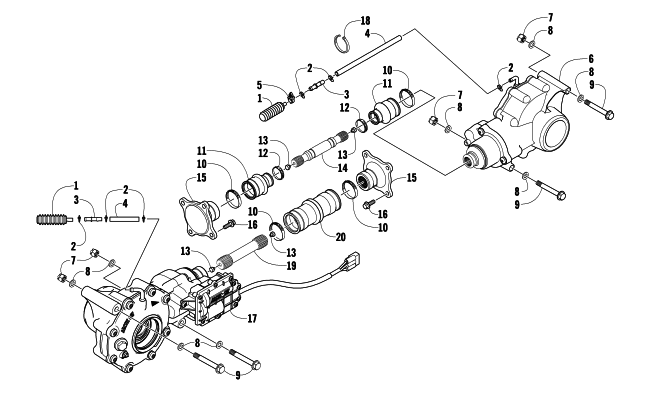 Parts Diagram for Arctic Cat 2008 366 AUTOMATICTRANSMISSION 4X4 FIS ATV DRIVE TRAIN ASSEMBLY