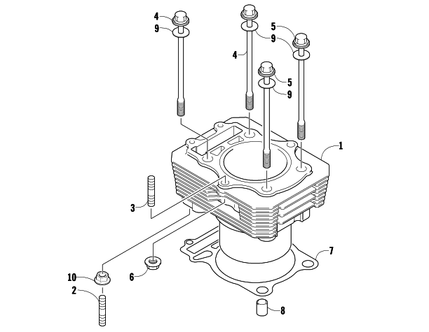 Parts Diagram for Arctic Cat 2008 366 AUTOMATICTRANSMISSION 4X4 FIS ATV CYLINDER ASSEMBLY