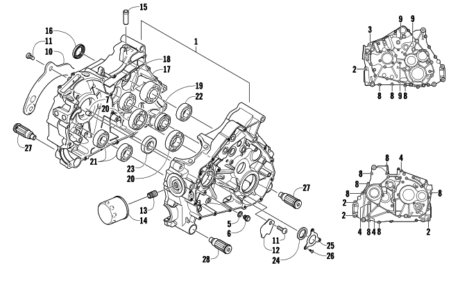 Parts Diagram for Arctic Cat 2008 366 AUTOMATICTRANSMISSION 4X4 FIS ATV CRANKCASE ASSEMBLY