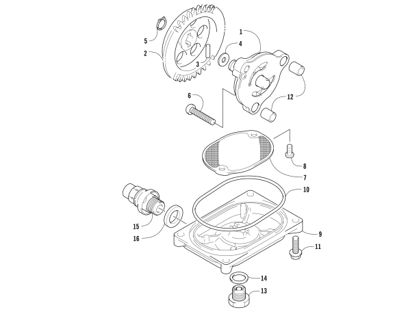 Parts Diagram for Arctic Cat 2014 TRV 400 ATV OIL PUMP AND STRAINER ASSEMBLY
