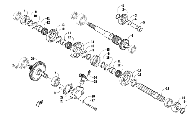 Parts Diagram for Arctic Cat 2008 366 AUTOMATICTRANSMISSION 4X4 FIS ATV SECONDARY TRANSMISSION ASSEMBLY