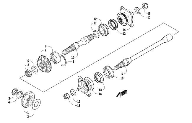 Parts Diagram for Arctic Cat 2008 366 AUTOMATICTRANSMISSION 4X4 FIS ATV SECONDARY DRIVE ASSEMBLY