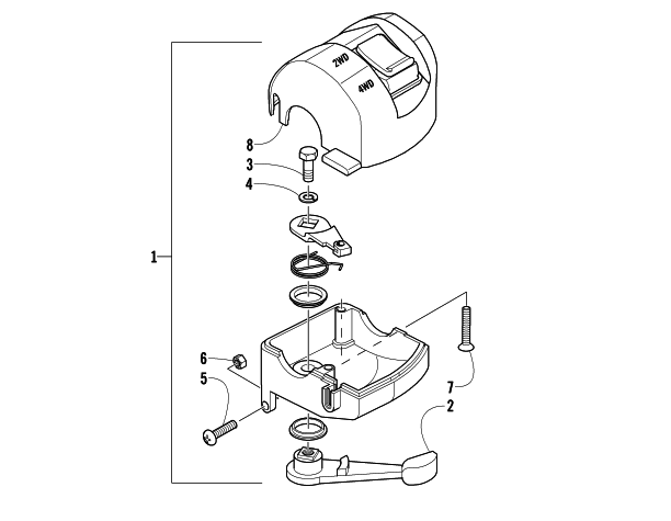 Parts Diagram for Arctic Cat 2008 366 AUTOMATICTRANSMISSION 4X4 FIS ATV THROTTLE CASE ASSEMBLY