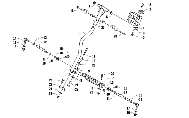 Parts Diagram for Arctic Cat 2008 AC 600 SNO PRO SNOWMOBILE STEERING POST AND TIE ROD ASSEMBLY