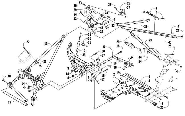 Parts Diagram for Arctic Cat 2008 AC 600 SNO PRO SNOWMOBILE FRONT FRAME AND STEERING SUPPORT ASSEMBLY