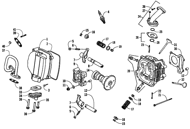 Parts Diagram for Arctic Cat 2008 50 DVX ATV CYLINDER HEAD ASSEMBLY