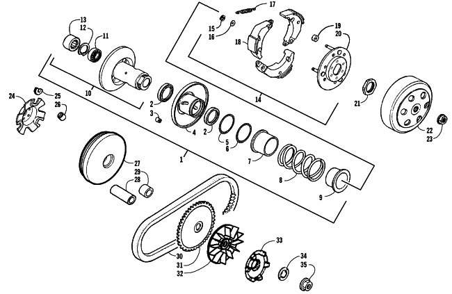 Parts Diagram for Arctic Cat 2008 50 DVX ATV CLUTCH ASSEMBLIES