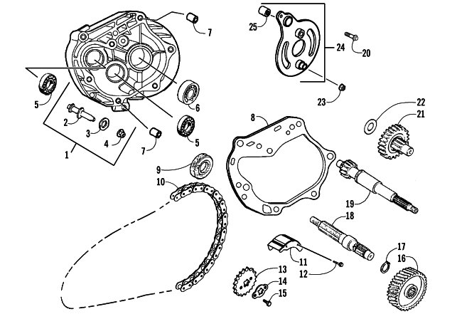 Parts Diagram for Arctic Cat 2008 50 DVX ATV TRANSMISSION ASSEMBLY