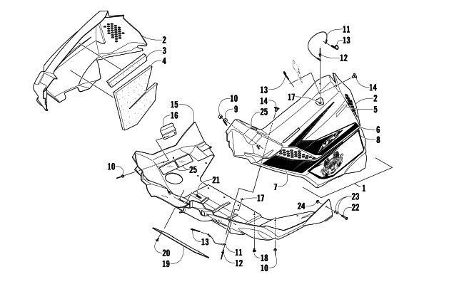 Parts Diagram for Arctic Cat 2008 AC 600 SNO PRO SNOWMOBILE BELLY PAN ASSEMBLY